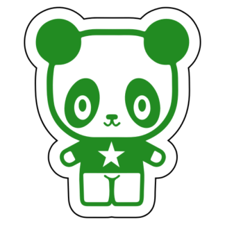 Young Star Panda Sticker (Green)